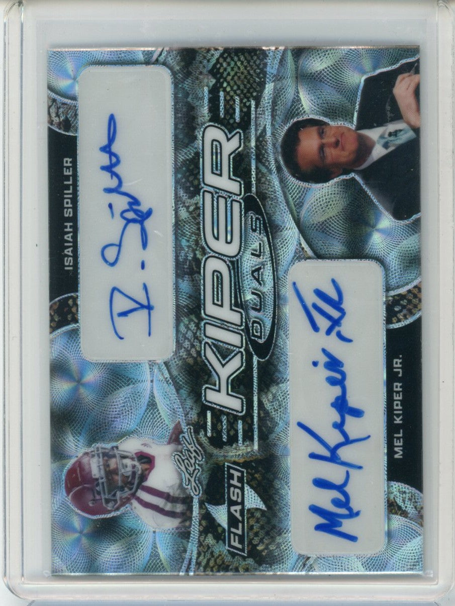 Leaf 2022 Leaf Flash,2022 Leaf Flash,Isaiah Spiller / Mel Kiper Jr. - FKD-09,Flash Kiper Duals Autographs Metalized Sparkles Black