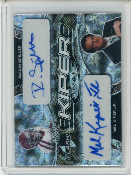 Leaf 2022 Leaf Flash,2022 Leaf Flash,Isaiah Spiller / Mel Kiper Jr. - FKD-09,Flash Kiper Duals Autographs Metalized Sparkles Black