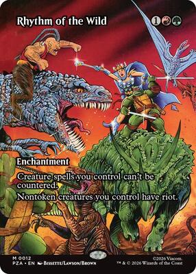 Magic: The Gathering,Teenage Mutant Ninja Turtles Source Material,Rhythm of the Wild (Borderless) - 12,Foil,Mythic,Lightly Played