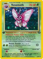 Pokemon,Jungle,Venomoth (13) - 13/64,Unlimited Holofoil,Holo Rare,Moderately Played