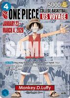 One Piece Card Game,One Piece Promotion Cards,Monkey.D.Luffy (055) (College Basketball US Voyage) - P-055,Foil,Promo,Near Mint