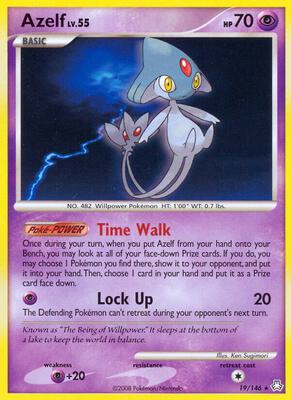 Pokemon,Legends Awakened,Azelf - 19/146,Reverse Holofoil,Rare,Moderately Played