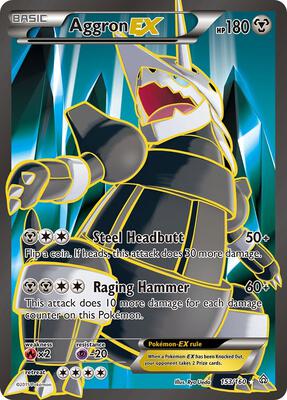 Pokemon,XY - Primal Clash,Aggron EX (153 Full Art) - 153/160,Holofoil,Ultra Rare,Lightly Played