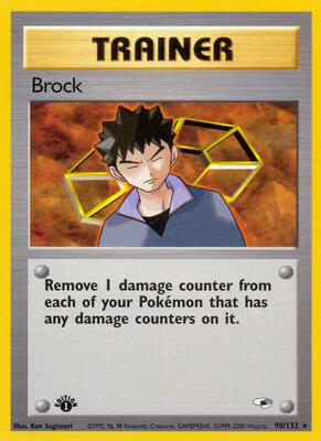 Pokemon,Gym Heroes,Brock (98) - 098/132,Unlimited,Rare,Moderately Played