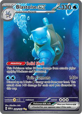 Pokemon,SV: Scarlet & Violet 151,Blastoise ex - 200/165,Holofoil,Special Illustration Rare,Lightly Played