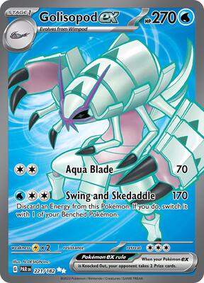 Pokemon,SV04: Paradox Rift,Golisopod ex - 221/182,Holofoil,Ultra Rare,Lightly Played
