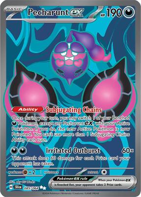 Pokemon,SV: Shrouded Fable,Pecharunt ex - 085/064,Holofoil,Ultra Rare,Moderately Played