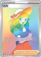 Pokemon,SWSH11: Lost Origin,Lady (Secret) - 208/196,Holofoil,Secret Rare,Near Mint