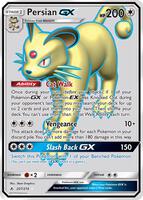 Pokemon,SM - Unbroken Bonds,Persian GX (Full Art) - 207/214,Holofoil,Ultra Rare,Moderately Played