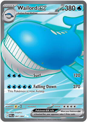 Pokemon,ME05: Pitch Black,Wailord ex - 097/084,Holofoil,Ultra Rare,Near Mint