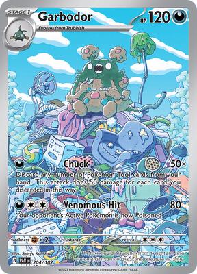 Pokemon,SV04: Paradox Rift,Garbodor - 204/182,Holofoil,Illustration Rare,Lightly Played