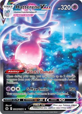 Pokemon,SWSH: Crown Zenith: Galarian Gallery,Hatterene VMAX - GG47/GG70,Holofoil,Ultra Rare,Near Mint