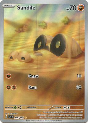 Pokemon,SV01: Scarlet & Violet Base Set,Sandile - 216/198,Holofoil,Illustration Rare,Moderately Played