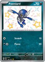 Pokemon,SV: Paldean Fates,Pawniard - 185/091,Holofoil,Shiny Rare,Near Mint