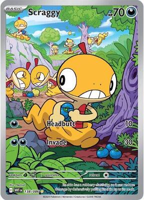 Pokemon,SV: White Flare,Scraggy - 138/086,Holofoil,Illustration Rare,Lightly Played