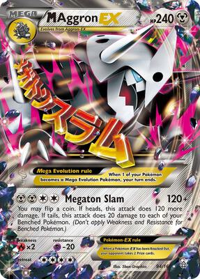Pokemon,XY - Primal Clash,M Aggron EX - 94/160,Holofoil,Ultra Rare,Lightly Played