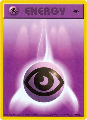 Pokemon,Base Set (Shadowless),Psychic Energy - 101/102,1st Edition,Common,Moderately Played