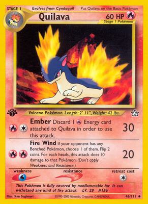 Pokemon,Neo Genesis,Quilava (46) - 046/111,1st Edition,Uncommon,Lightly Played