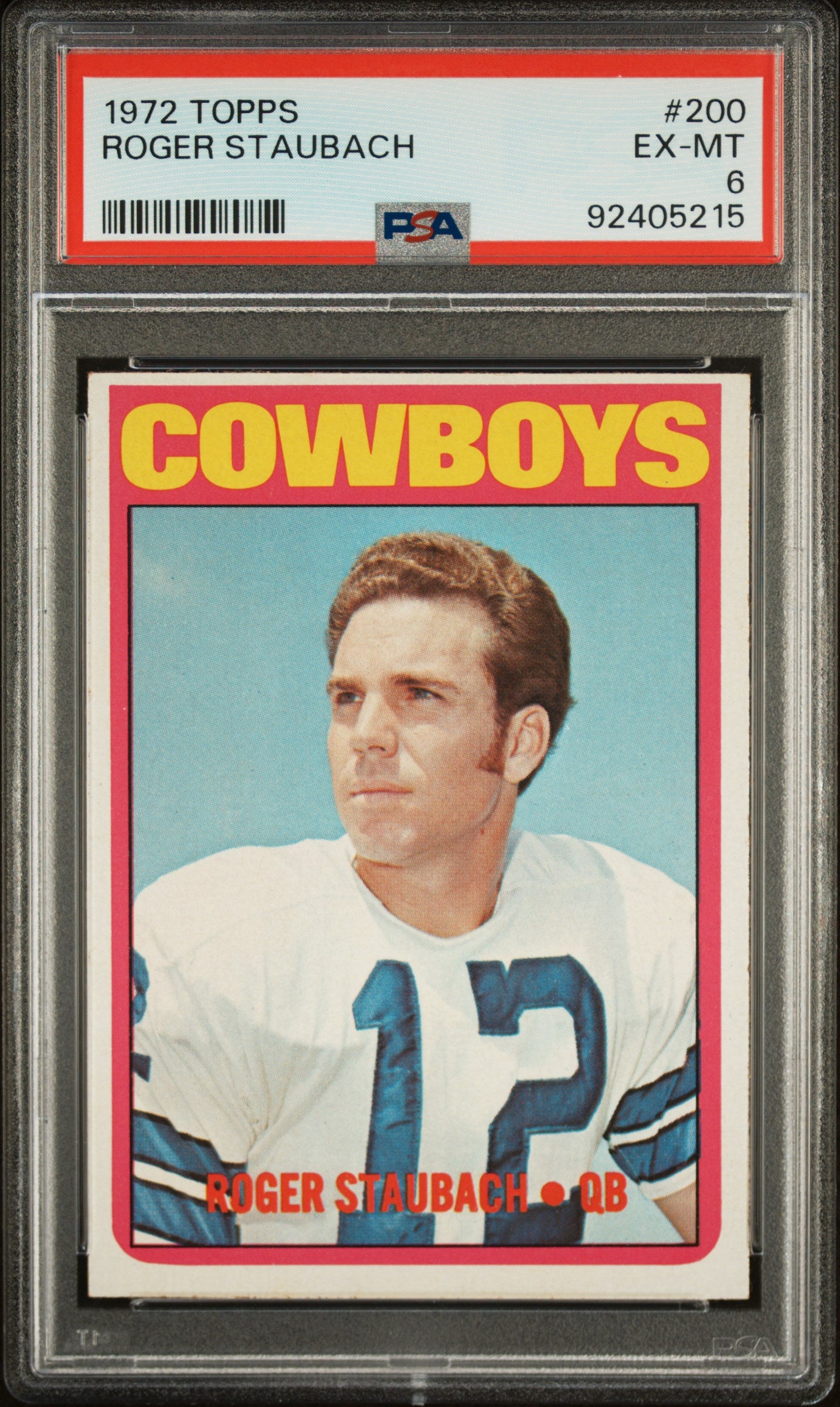 1972 TOPPS ROGER STAUBACH #200 PSA 6