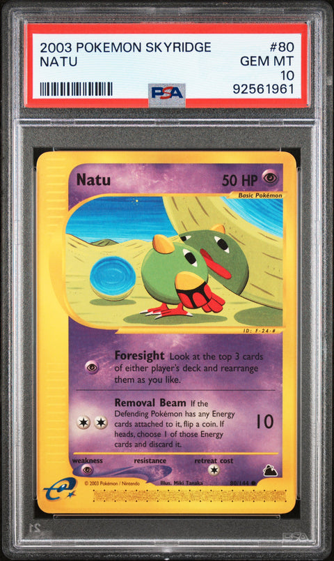2003 POKEMON SKYRIDGE NATU #80 PSA 10 - Image 1