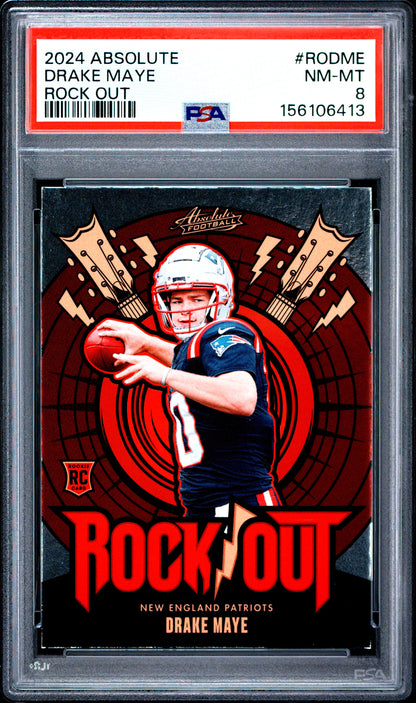 2024 PANINI ABSOLUTE ROCK OUT DRAKE MAYE #RODME PSA 8
