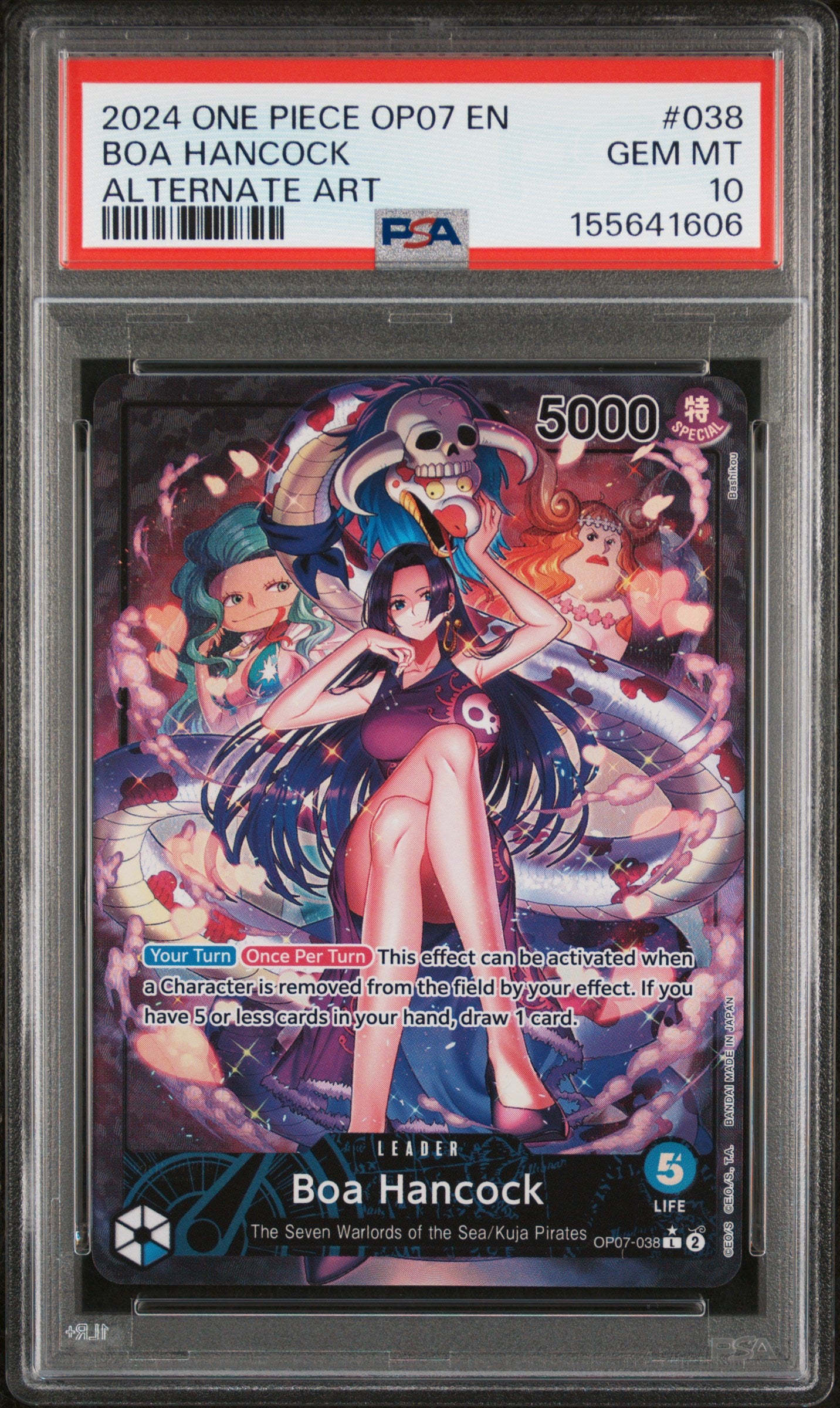 2024 ONE PIECE OP07-500 YEARS IN THE FUTURE BOA HANCOCK #038 ALTERNATE ART PSA 10