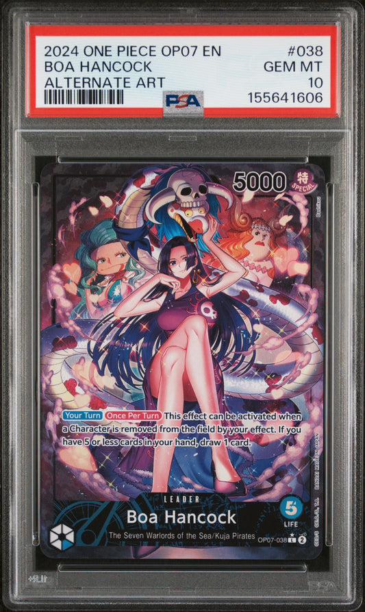 2024 ONE PIECE OP07-500 YEARS IN THE FUTURE BOA HANCOCK #038 ALTERNATE ART PSA 10
