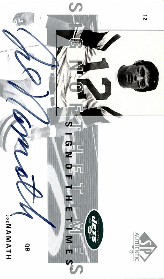 2001 SP Authentic Football Joe Namath #JN Base BGS 9