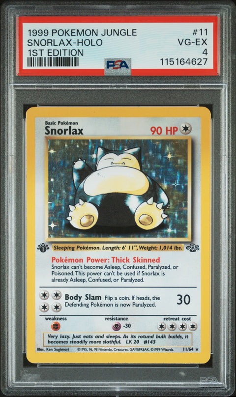 1999 POKEMON JUNGLE SNORLAX-HOLO #11 PSA 4 - Image 1