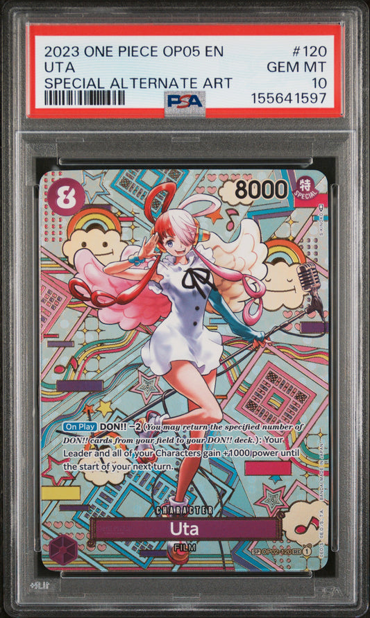 2023 ONE PIECE OP05-AWAKENING OF THE NEW ERA UTA #120 SPECIAL ALTERNATE ART PSA 10
