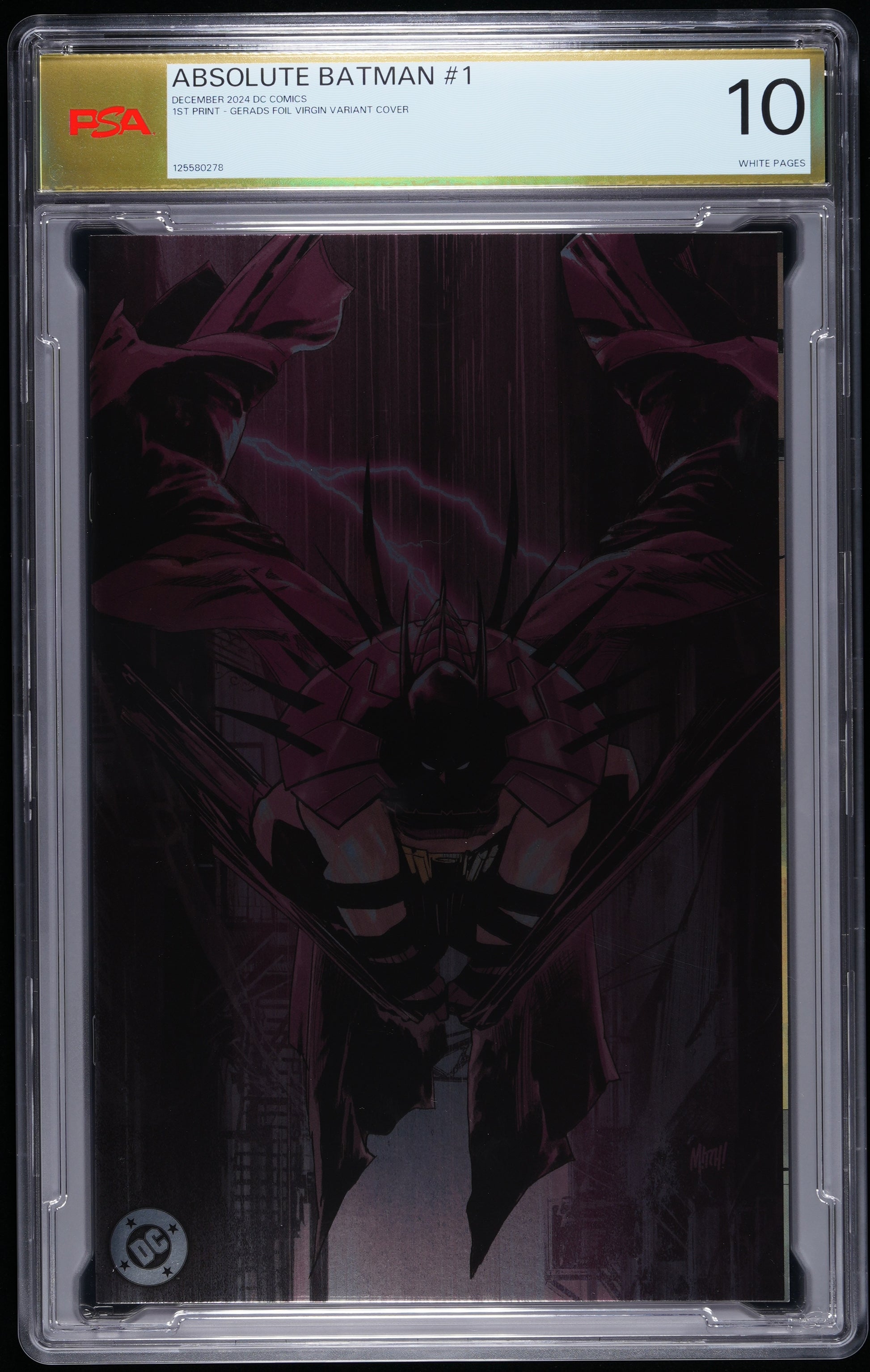 DC Comics Absolute Batman #1 1 VIRGIN FOIL MITCH GERADS VARIANT COVER
