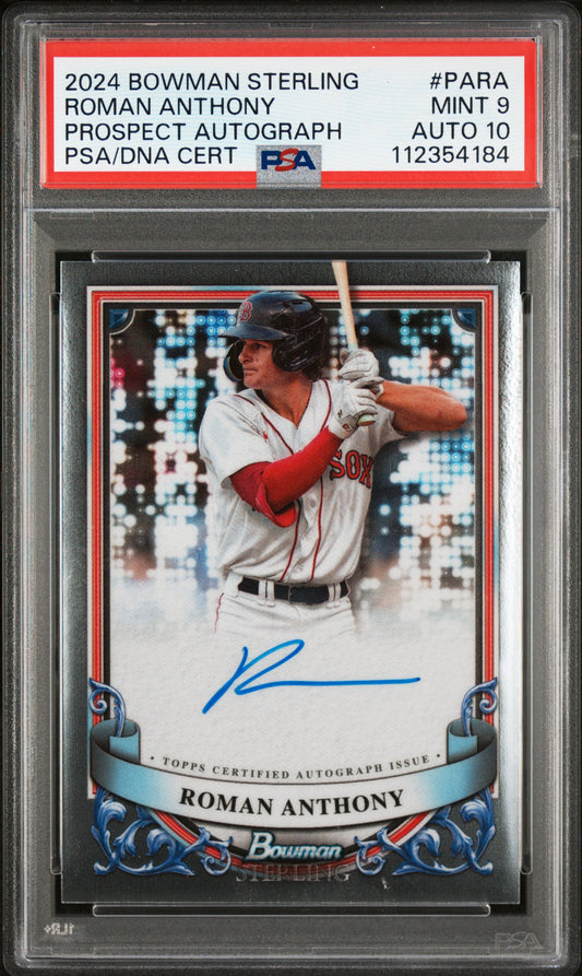 2024 BOWMAN STERLING PROSPECT AUTOGRAPHS ROMAN ANTHONY #PARA PSA 9