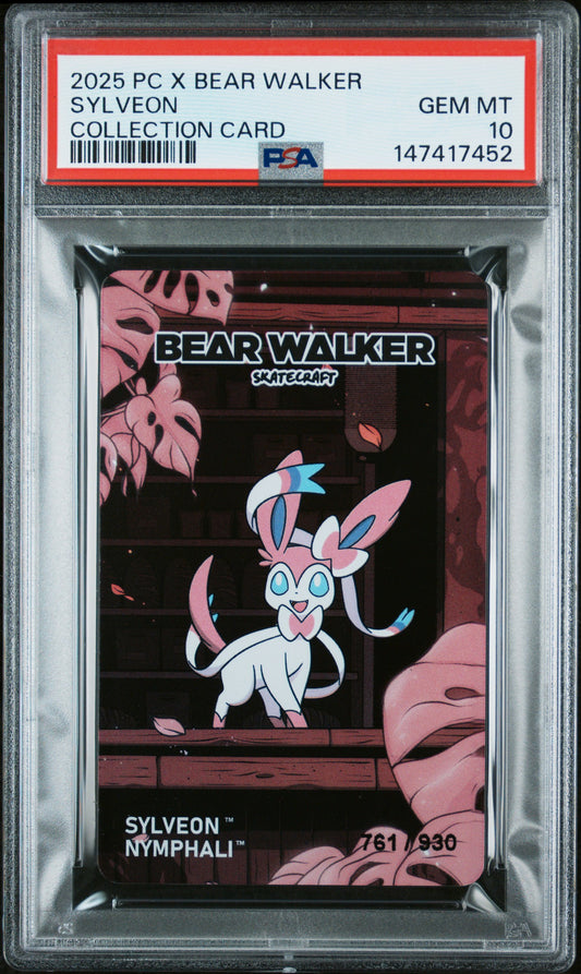2025 POKEMON CENTER X BEAR WALKER COLLECTION CARDS SYLVEON PSA 10
