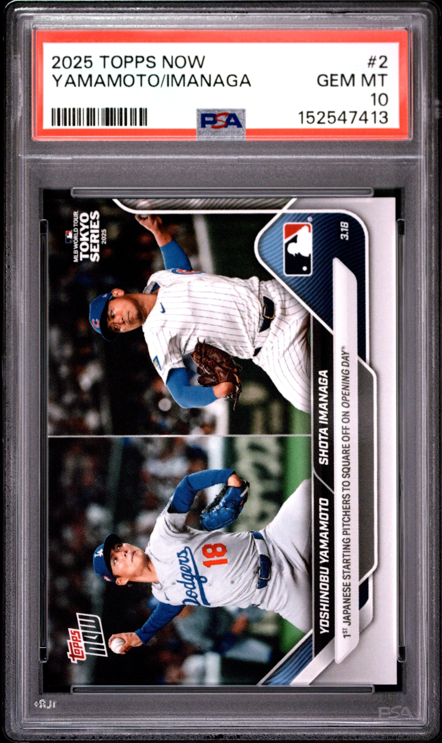 2025 TOPPS NOW YAMAMOTO/IMANAGA #2 PSA 10