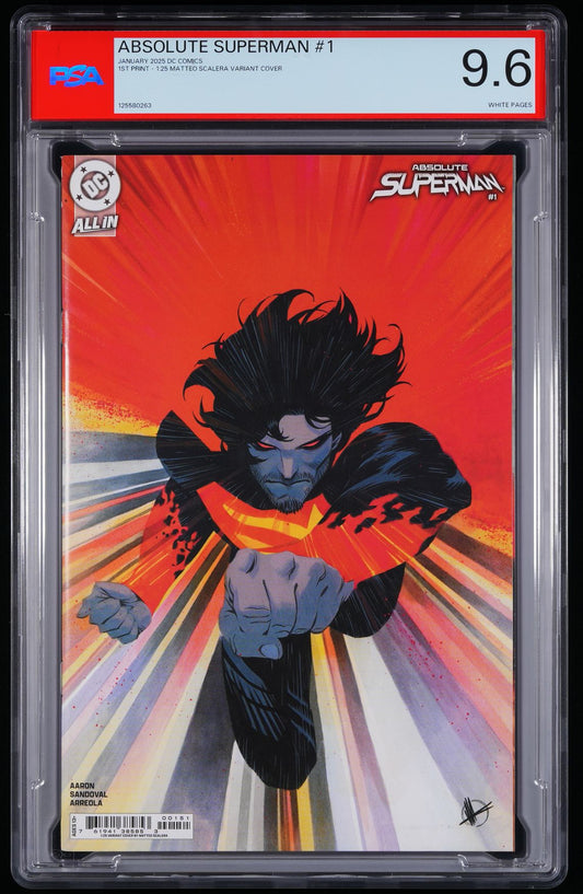 DC Comics Absolute Superman #1 2025 1 1:25 Matteo Scalera Variant PSA 9.6