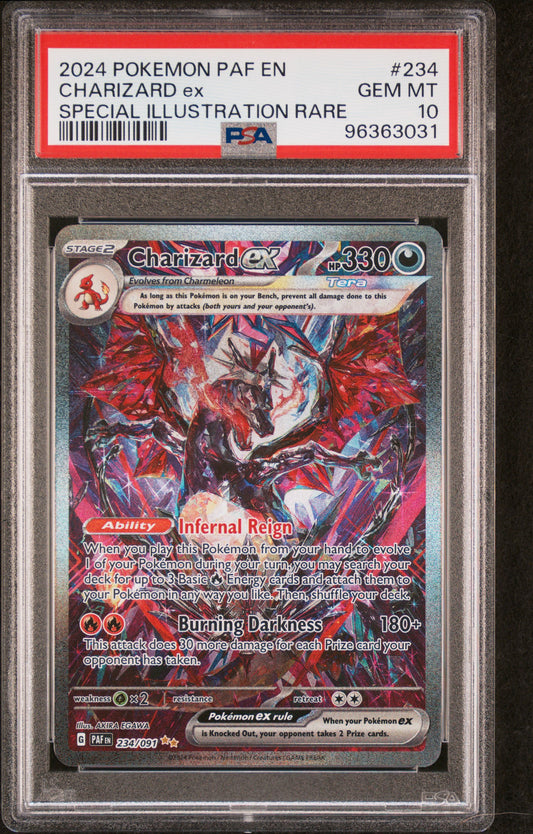 2024 POKEMON PAF EN-PALDEAN FATES CHARIZARD ex #234 SPECIAL ILLUSTRATION RARE PSA 10