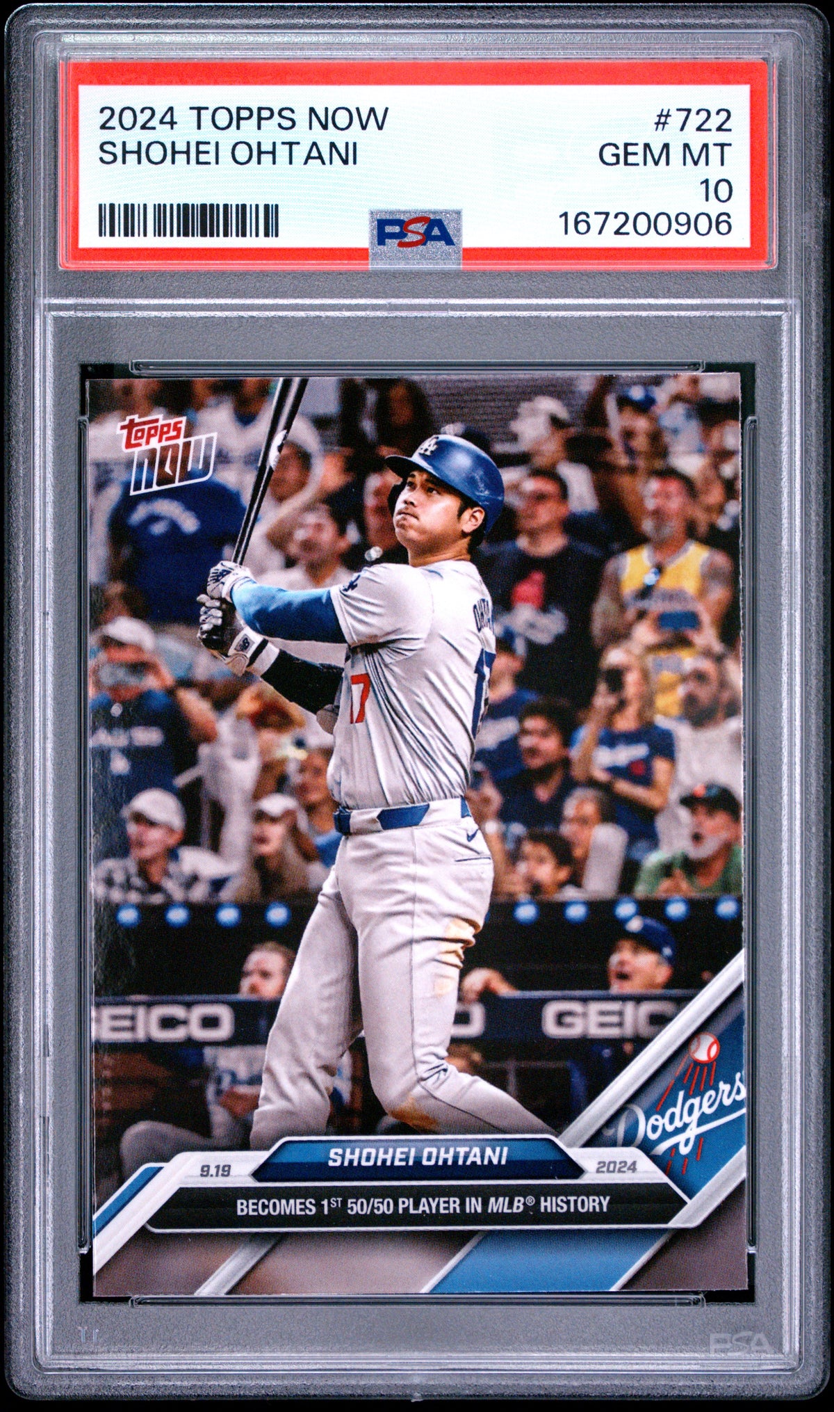 2024 TOPPS NOW SHOHEI OHTANI #722 PSA 10