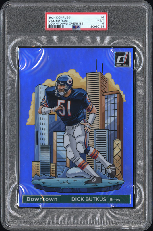 2024 PANINI DONRUSS DOWNTOWN! DICK BUTKUS #9 DOWNTOWN!-OVERSIZE PSA 9