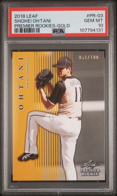 2018 Leaf Shohei Ohtani Premier Rookies Gold PSA Set