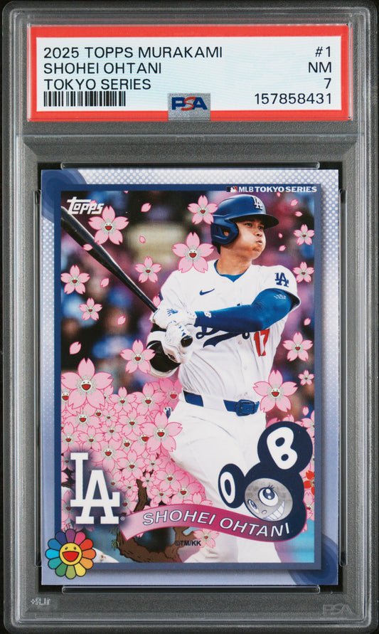 2025 TOPPS TAKASHI MURAKAMI MLB WORLD TOUR TOKYO SERIES SHOHEI OHTANI #1 PSA 7