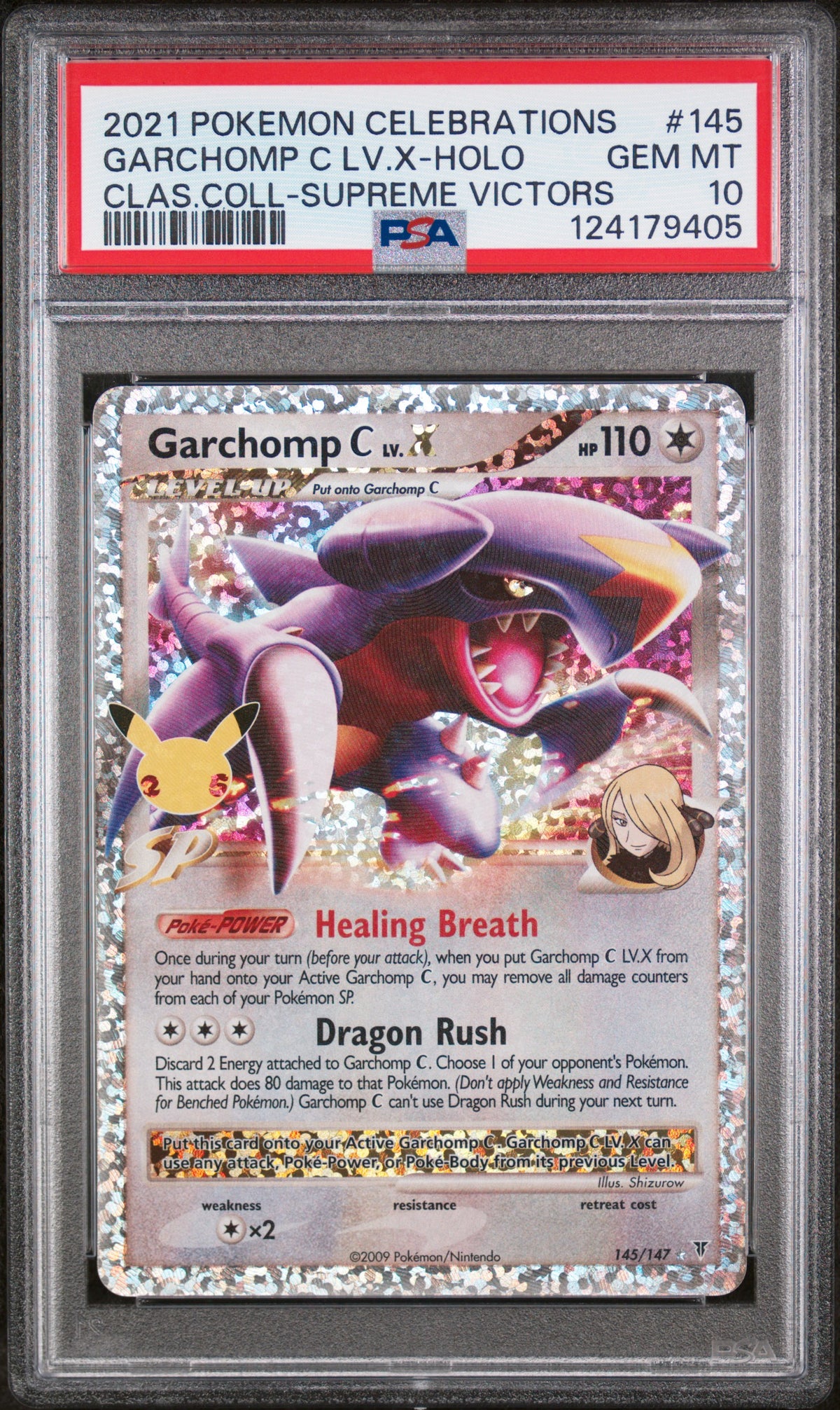 2021 POKEMON CELEBRATIONS CLASSIC COLLECTION GARCHOMP C LV.X-HOLO #145 CLAS.COLL-SUPREME VICTORS PSA 10