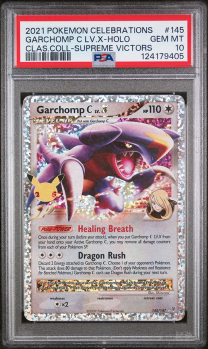 2021 POKEMON CELEBRATIONS CLASSIC COLLECTION GARCHOMP C LV.X-HOLO #145 CLAS.COLL-SUPREME VICTORS PSA 10