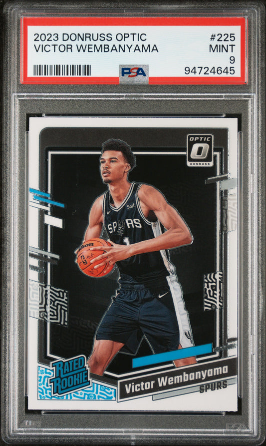 2023 PANINI DONRUSS OPTIC VICTOR WEMBANYAMA #225 PSA 9