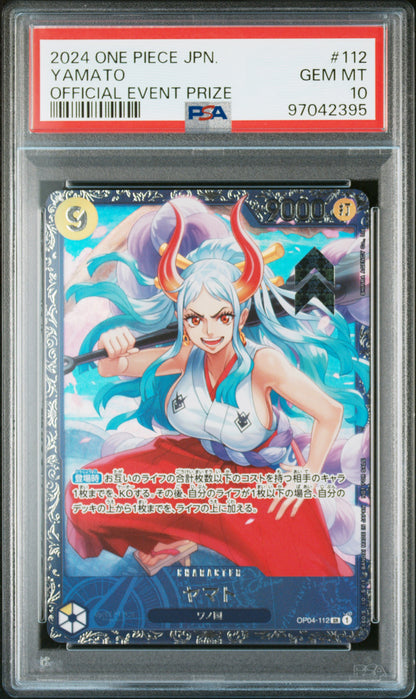 2024 ONE PIECE JAPANESE PROMOS YAMATO #112 OFFICIAL EVENT PRIZE PSA 10