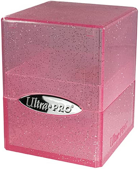 Satin Cube Deck Box Glitter Pink